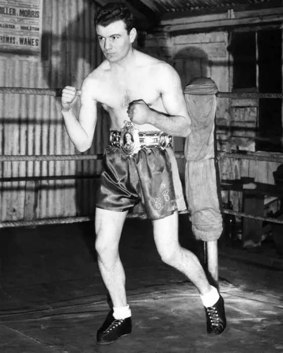 Framed Print : Cliff Curvis, of Swansea. The British Welter-Weight Champion Boxer. March 1953 P000209 Framed Print : Cliff Curvis, of Swansea. The British Welter-Weight Champion Boxer. March 1953 P000209