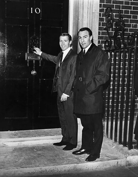 Cliff Jones and Jimmy Greaves. Spurs players outside Prime Ministers residence