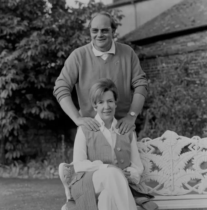 Framed Print : Cliff Mitchelmore and his wife Jean Metcalfe at their home in Reigate, Surrey Framed Print : Cliff Mitchelmore and his wife Jean Metcalfe at their home in Reigate, Surrey