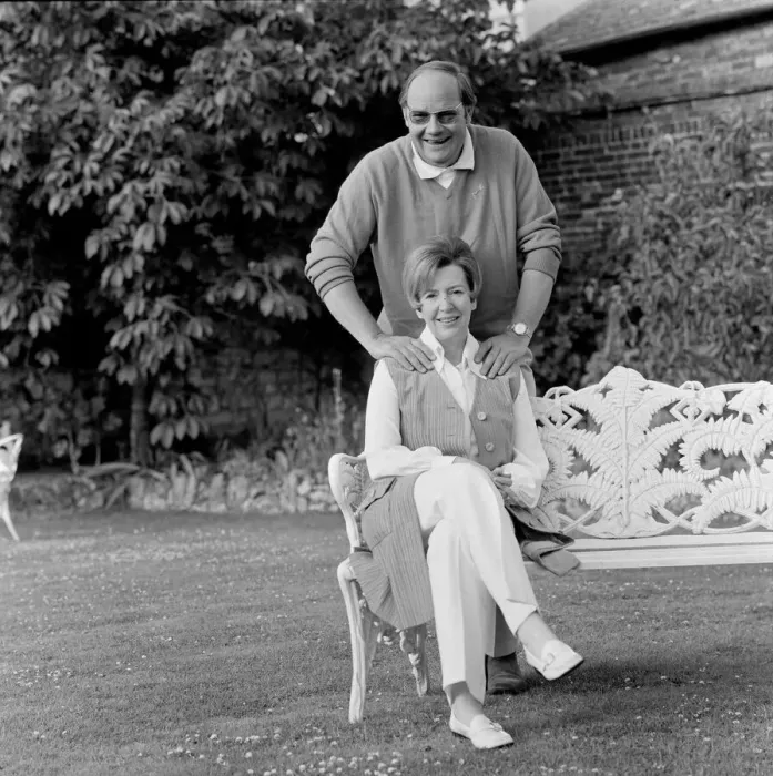 Framed Print : Cliff Mitchelmore and his wife Jean Metcalfe at their home in Reigate, Surrey