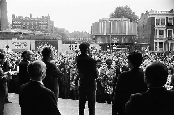 Cliff Richard attends the Billy Graham service at Earls Court. 16th June 1966