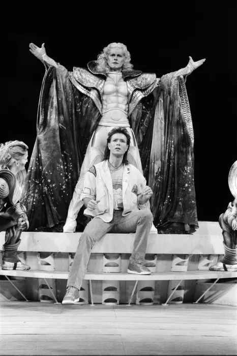 Framed Print : Cliff Richard and the cast of the musical Time