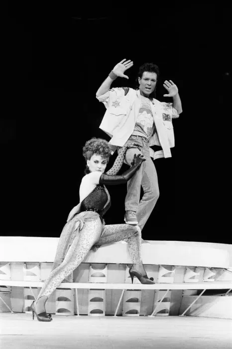 Framed Print : Cliff Richard and the cast of the musical Time Framed Print : Cliff Richard and the cast of the musical Time
