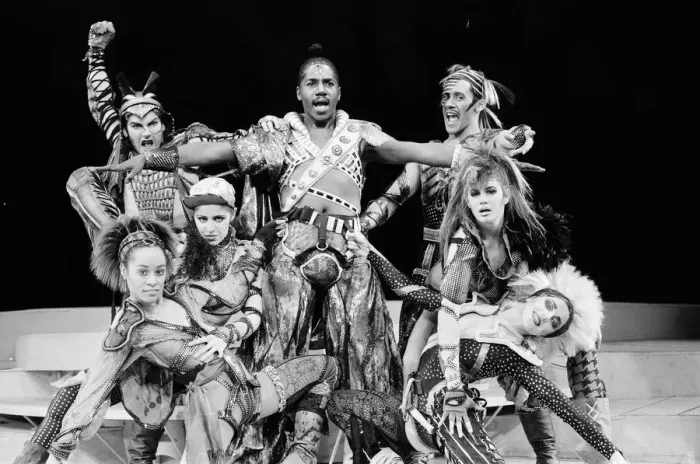 Framed Print : Cliff Richard and the cast of the musical Time Framed Print : Cliff Richard and the cast of the musical Time