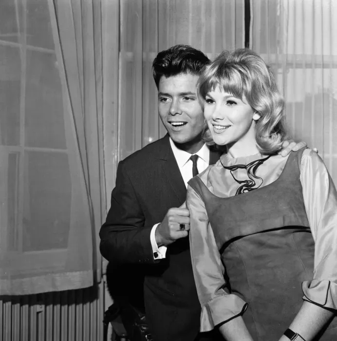 Framed Print : Cliff Richard celebrates his 23rd birthday today by meeting Susan Hampshire who is to be
