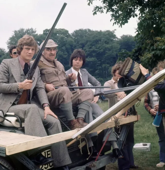 Framed Print : Cliff Richard, Hugh Griffiths and Anthony Andrews seen here filming a scene from the film Framed Print : Cliff Richard, Hugh Griffiths and Anthony Andrews seen here filming a scene from the film
