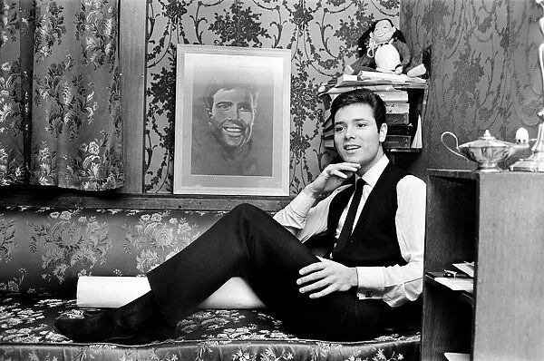 Cliff Richard in his London Palladium dressing room. 13th January 1965