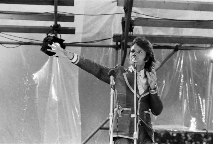 Framed Print : Cliff Richard performing at the Jesus Festival in Hyde Park, London. 1st September 1972 Framed Print : Cliff Richard performing at the Jesus Festival in Hyde Park, London. 1st September 1972