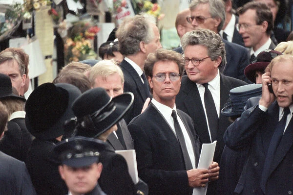 Cliff Richard pictured at the funeral of Diana, Princess of Wales