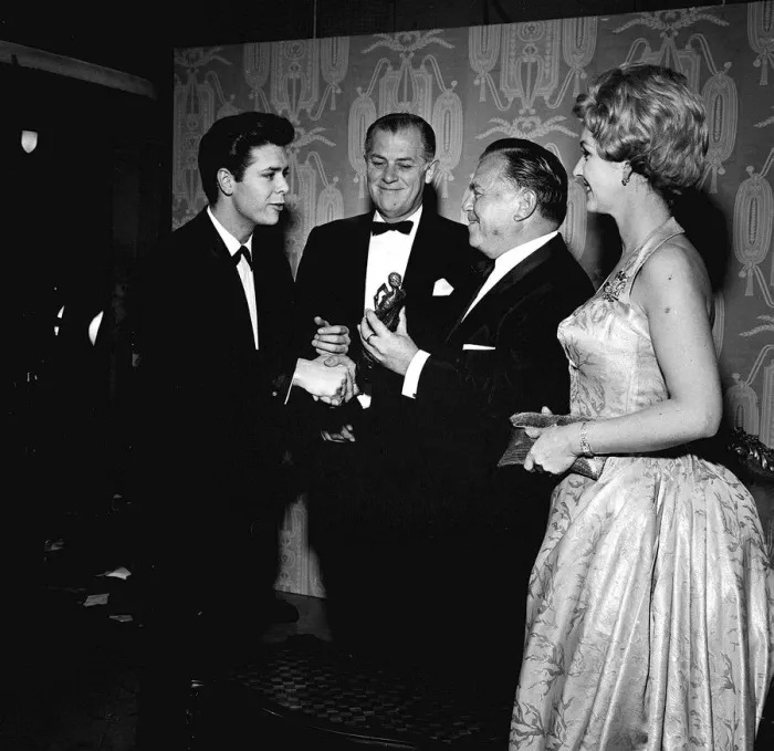 Framed Print : Cliff Richard receives Ivor Novello award for outstanding contribution to British music