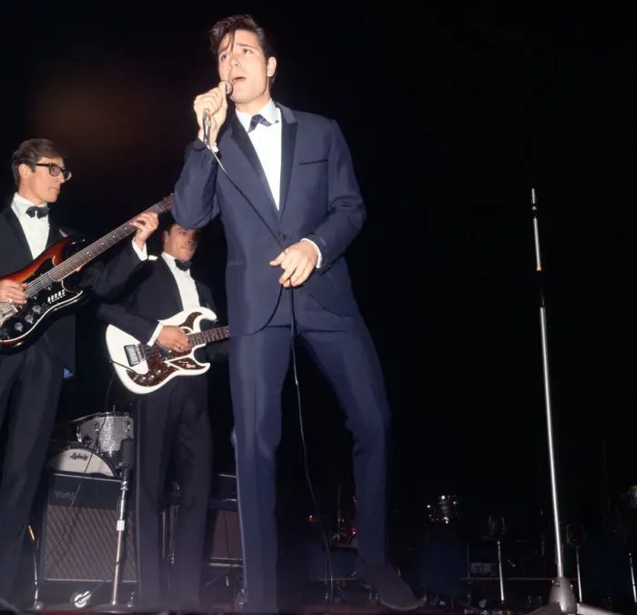 Framed Print : Cliff Richard and The Shadows at the NME pop festival singing on stage Music