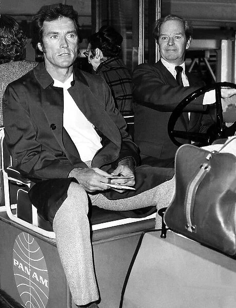Clint Eastwood Cowboy Actor leaving Heathrow for New York dbase
