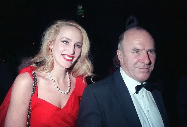 Clive James TV Presenter and Jerry Hall Actress 1990 at the BAFTA Awards