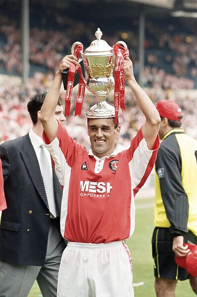 Clive Mendonca Charlton Athletic May 1998 Football Player holding Division One Play Off