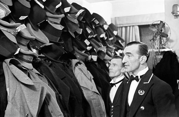 Cloakroom attendants at the Mirabelle Restuarant. Circa 1946