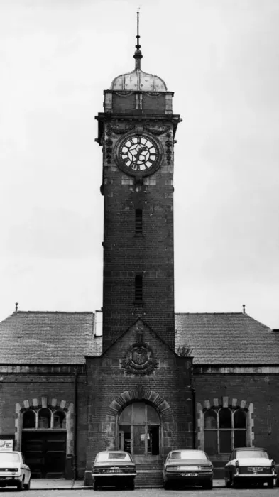 Framed Print : The clock tower at Whitley Bay Railway Station on 4th August 1977 Framed Print : The clock tower at Whitley Bay Railway Station on 4th August 1977