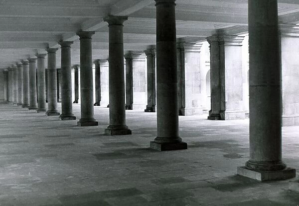 The Cloisters below the Library of Trinity College Cambridge. March 1974