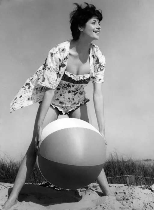 Framed Print : Clothing Beach. Model wears floral shirt with matching swimsuit swimming costume Framed Print : Clothing Beach. Model wears floral shirt with matching swimsuit swimming costume