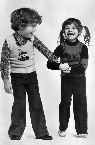 Clothing: Children: Latest casual fashions for children modelled by Steven and Tamara