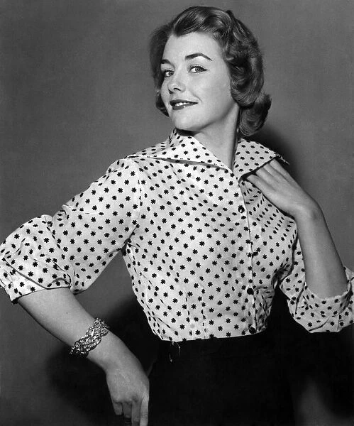 Clothing Fashion 1955. Woman modelling blouses. P015129