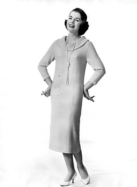 Clothing Fashion 1957: Model Pat Goddard. December 1957 P021513
