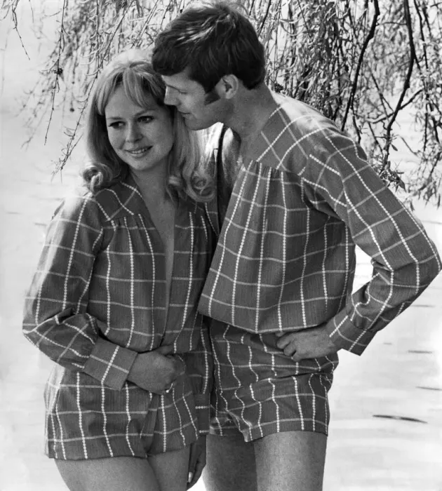 Framed Print : Clothing Fashion 1969: Get together check mates. June 1969 P020948 Framed Print : Clothing Fashion 1969: Get together check mates. June 1969 P020948