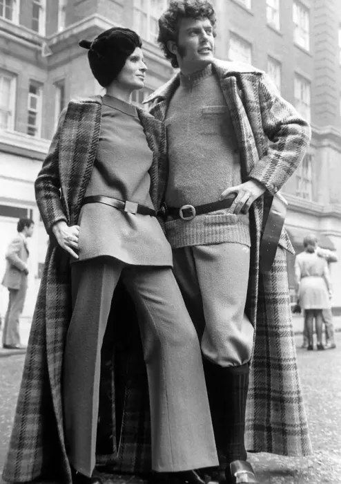 Framed Print : Clothing Fashion 1970 s, Richard Asman in a full length tweed coat with breeches Framed Print : Clothing Fashion 1970 s, Richard Asman in a full length tweed coat with breeches