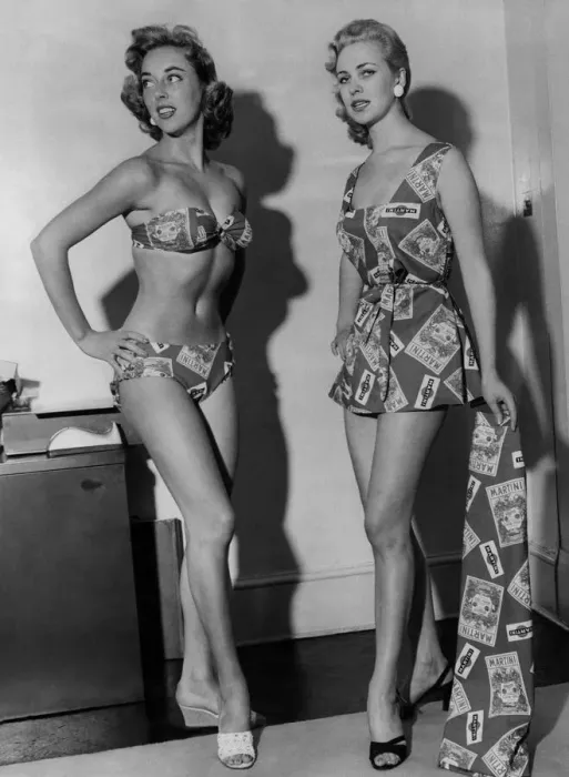 Framed Print : Clothing Fashion Beachwear. Model number 1271 bikini and play jacket with skirt in cotton Framed Print : Clothing Fashion Beachwear. Model number 1271 bikini and play jacket with skirt in cotton
