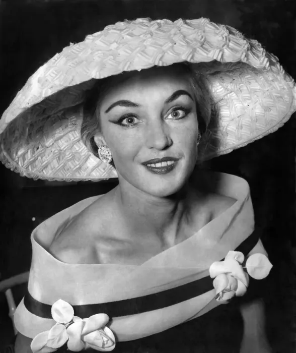 Framed Print : Clothing-Fashion: Hats: Large white crinoline straw hat worn with fissue of white Framed Print : Clothing-Fashion: Hats: Large white crinoline straw hat worn with fissue of white
