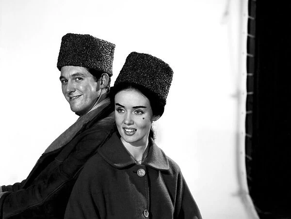 Clothing: Fashion: Hats: Man and woman wearing cossack hats