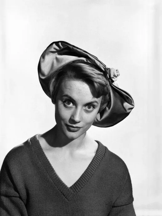Framed Print : Clothing: Fashion: Hats: Woman wearing adjustable hat. Model: Janice Vennear. 1955