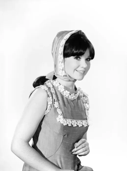 Framed Print : Clothing: Fashion: Hats: Woman wearing granny hood. Model: Rosemary Bell. 1966 B1965-005 Framed Print : Clothing: Fashion: Hats: Woman wearing granny hood. Model: Rosemary Bell. 1966 B1965-005