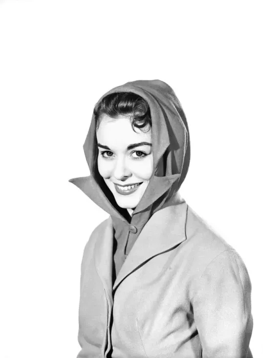 Framed Print : Clothing: Fashion: Hats: Woman wearing hat and scarf combined. 1958 Framed Print : Clothing: Fashion: Hats: Woman wearing hat and scarf combined. 1958