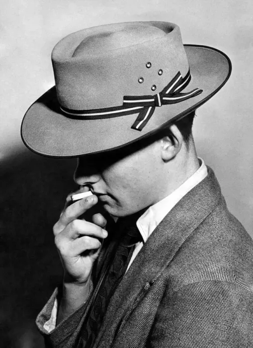 Framed Print : Clothing: Fashion Mens Wear Hats. Tito Burns'. March 1951 Framed Print : Clothing: Fashion Mens Wear Hats. Tito Burns'. March 1951