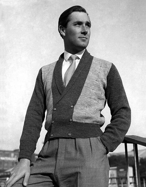 Clothing: Fashion: Menswear: Waistcoats. October 1955 P021601