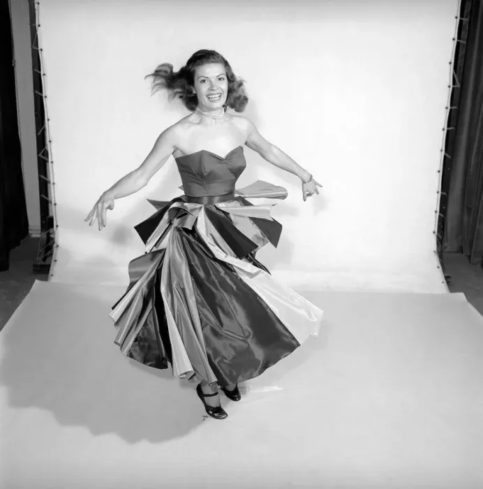 Framed Print : Clothing: Fashion: Skirts: Woman wearing flying panel dress. Model: Pat Owens Framed Print : Clothing: Fashion: Skirts: Woman wearing flying panel dress. Model: Pat Owens