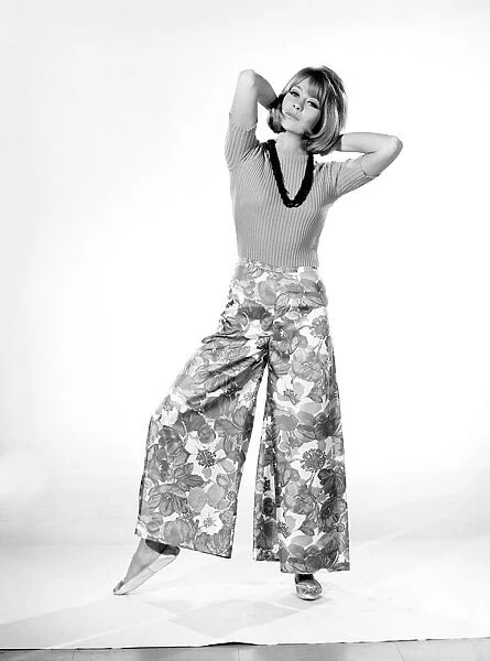 Clothing: Fashion: Trousers: Marlene Honor modelling the latest trousers designs: slacks