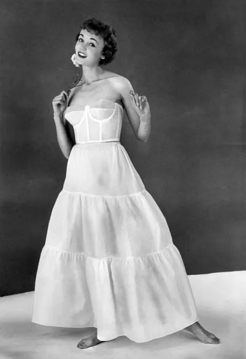 Framed Print : Clothing Underwear. November 1955 P018287