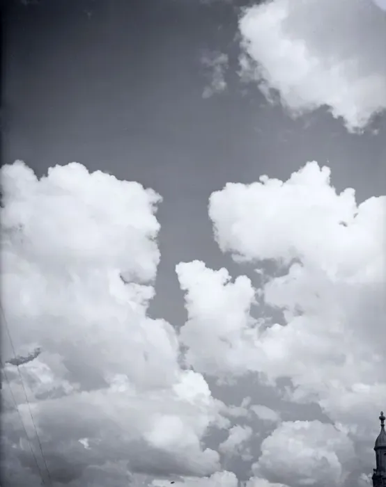 Framed Print : Clouds drift lazily over London on a summeres afternoon in 1941 Framed Print : Clouds drift lazily over London on a summeres afternoon in 1941