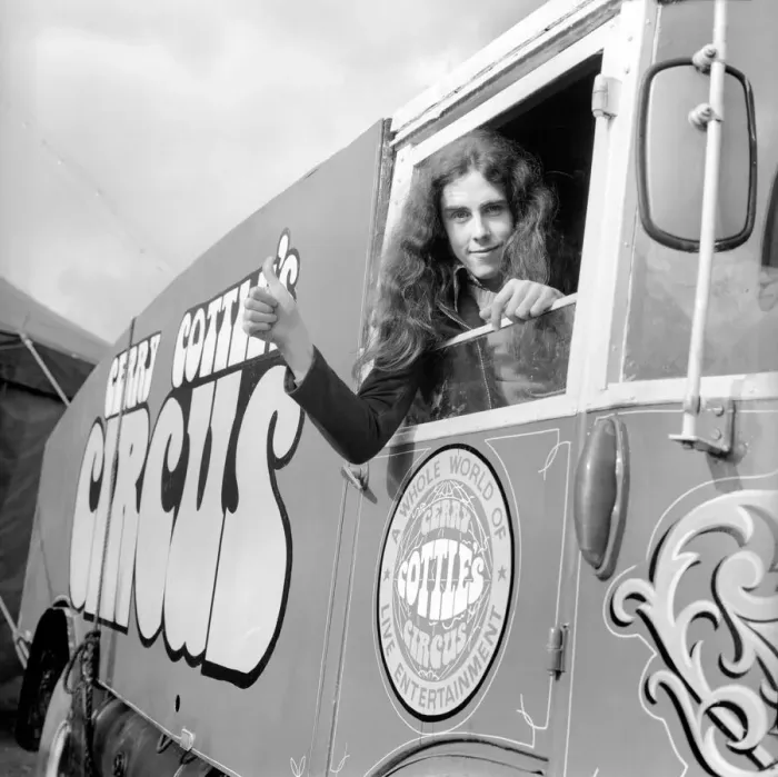 Framed Print : Clown John Grimaldi pictured at the circus at Finsbury Park, London