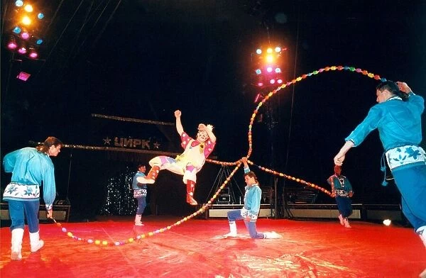 A clown performing at the Russian State Circus