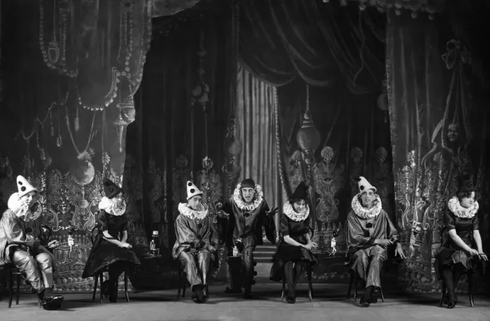 Framed Print : Clowns performing on stage in the play The Village concert by the Grotesques Framed Print : Clowns performing on stage in the play The Village concert by the Grotesques
