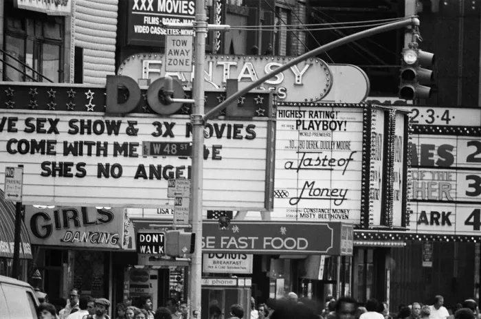 Framed Print : Clubs and movie houses in New York. September 1983 Framed Print : Clubs and movie houses in New York. September 1983