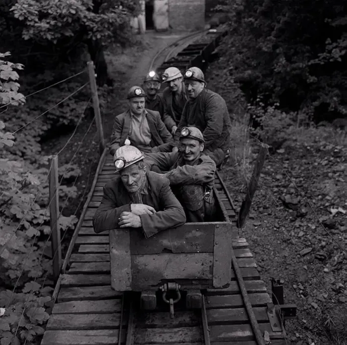 Framed Print : Coal Miners of Guyderbottom pit one of the smallest in the country seen here traveling Framed Print : Coal Miners of Guyderbottom pit one of the smallest in the country seen here traveling