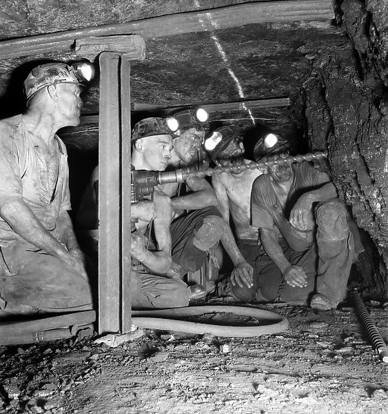 Coalminers drilling in the pits. September 1952 C4567