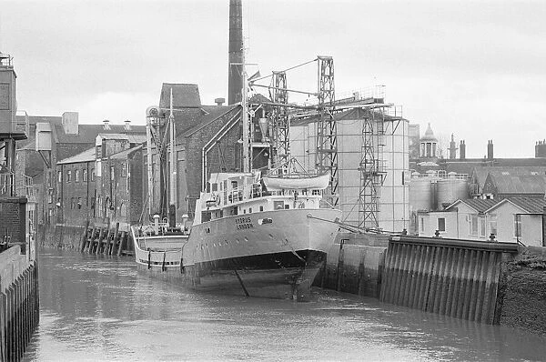 The Coaster Hydrus seen here moored in the River Hull 17th January 1983