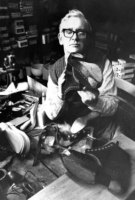 Framed Print : Cobbler John Winter is the only made to measure clog maker in the North East at his Framed Print : Cobbler John Winter is the only made to measure clog maker in the North East at his