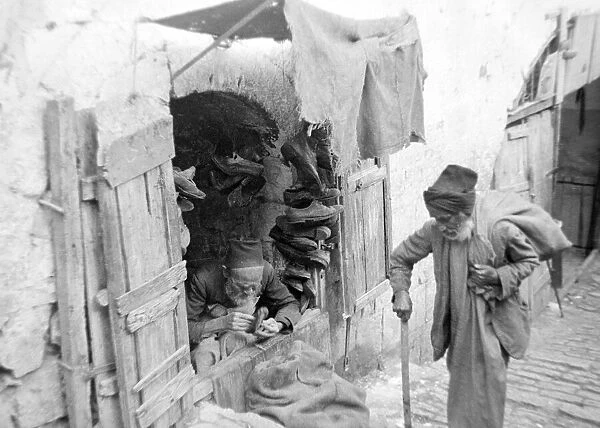 A cobbler at work in Jerusalam Circa 1935