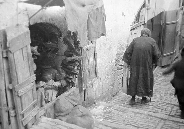 A cobbler at work in Jerusalam Circa 1935