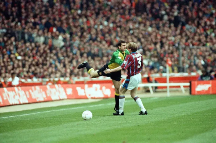 Framed Print : Coca Cola Cup Final. Aston Villa 3 v Manchester United 1. Eric Cantona in action Framed Print : Coca Cola Cup Final. Aston Villa 3 v Manchester United 1. Eric Cantona in action